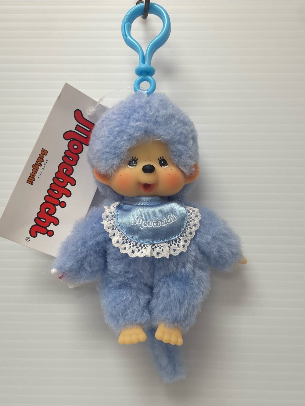 Monchhichi Blue Plush Keychain